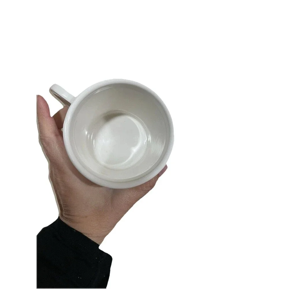 Anthropologie Coffee Mug Monogram Letter M‎ Black White Shaving Style Cup EUC